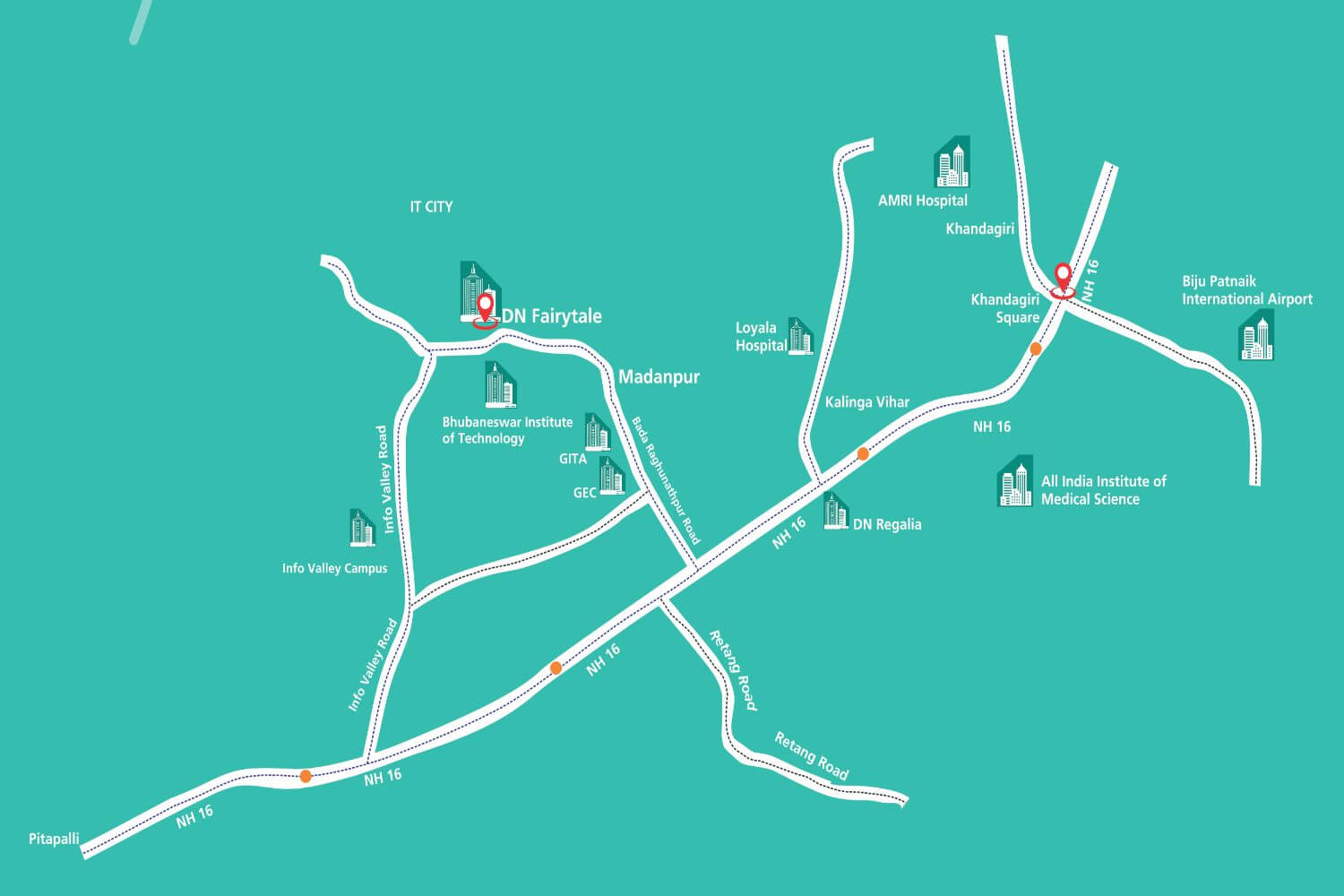 DN Fairytale Bhubaneswar Location Map DN Fairytale Bhubaneswar Location Map